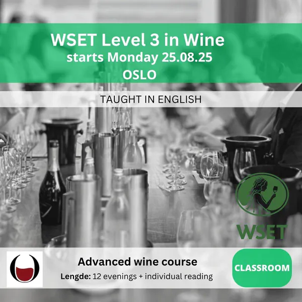Hovedbilde 08.09.25 WSET Level 3 in Wine - OSLO Daytime